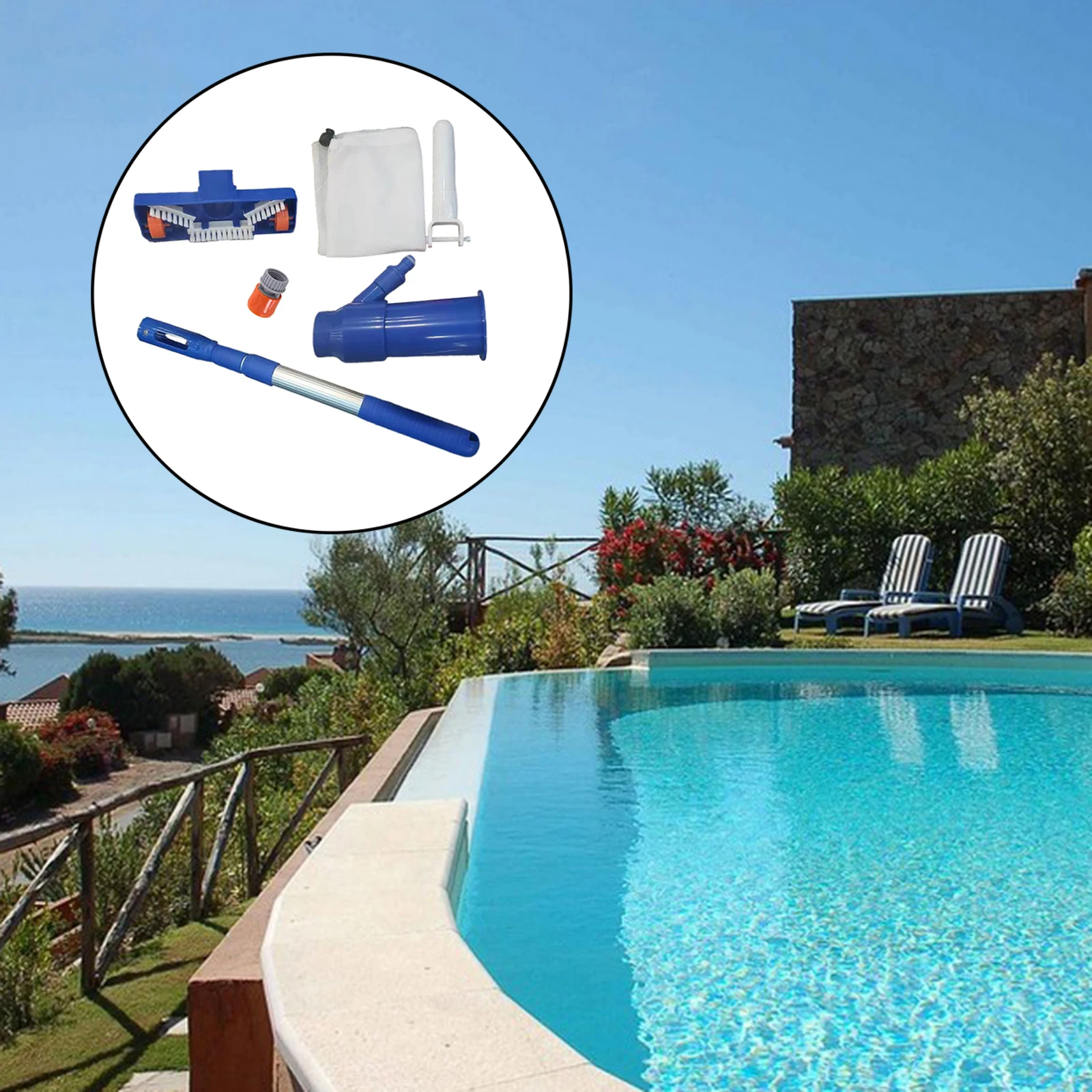 Набор для очистки бассейна пылесос с мелкой сеткой ручка-скиммер аксессуары