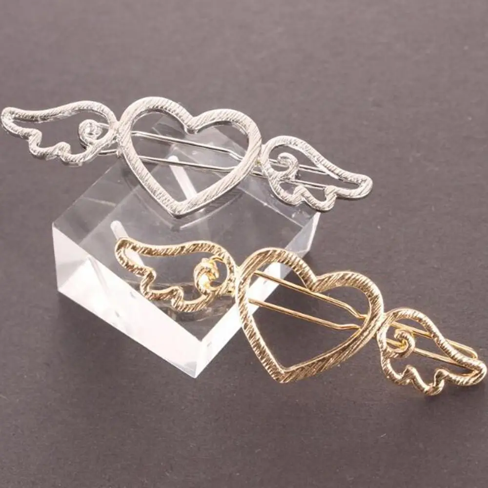 Металлическая заколка для волос женщин и девочек с ангельскими крыльями