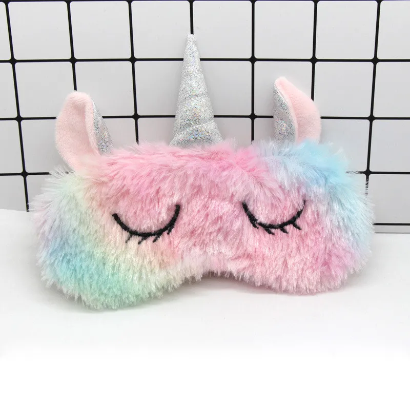 multicolor Милая Маска единорога для сна, тени для век, модная маска для подростков, натуральная маска для сна, крышка теней для глаз, для путешествий - Цвет: multicolor