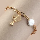 Ретро стиль, покрыто розовым цветком Cbarms браслеты из нержавеющей стали для женщин в стиле бохо, большое Золотое наполнение из звеньев в едином положении во время занятий легкой атлетикой, мужские браслеты в стиле панк ювелирные изделия для девушек, пара подарок любимым