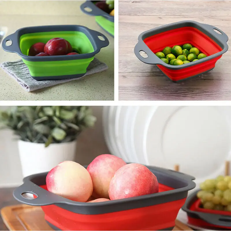 2020 2 шт./компл. раковина дуршлаг с ручками складное сито Кухня складной над