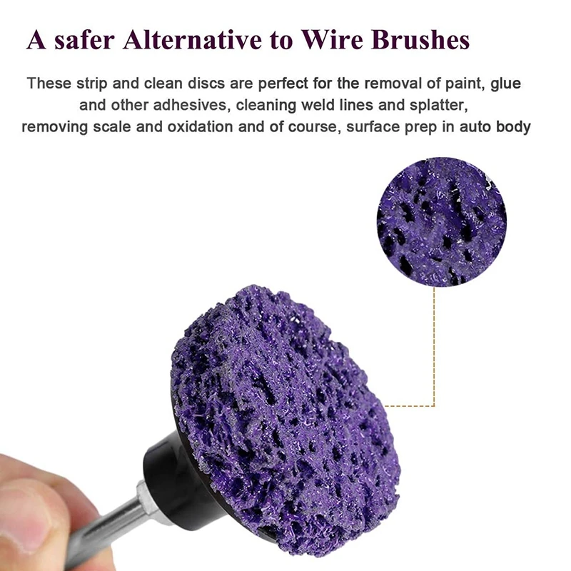 

25PCS 2 inch 50mm Quick Change Roloc Easy Strip & Clean Discs Purple for Paint Rust Removal Auto Surface Prep
