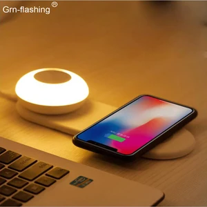 android apple mobile phone wireless charging with magnetic touch dimming table night light creative bedside lamp for bedroom free global shipping