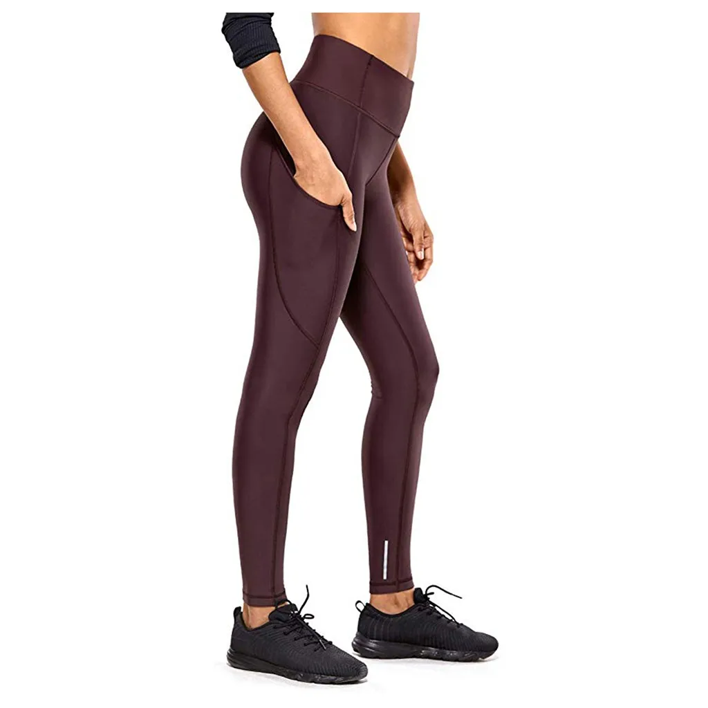 

Leggings For Women Korean Pure Black High Waist Leggings Fitness Sports Bare Pocket Leggings Calzas Mujer Leggins Plus Size