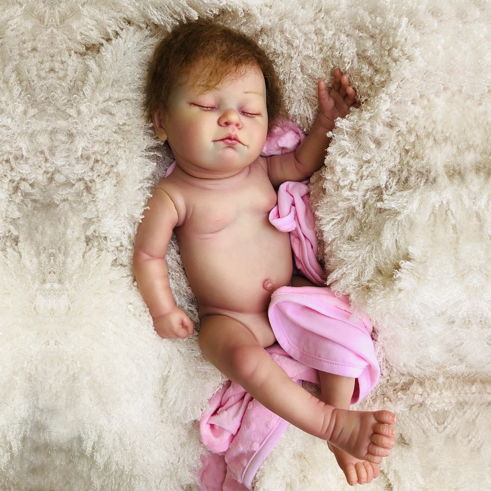 20 дюймов полный Винил кремния Reborn Baby Doll богатая картина bebe реалистичные