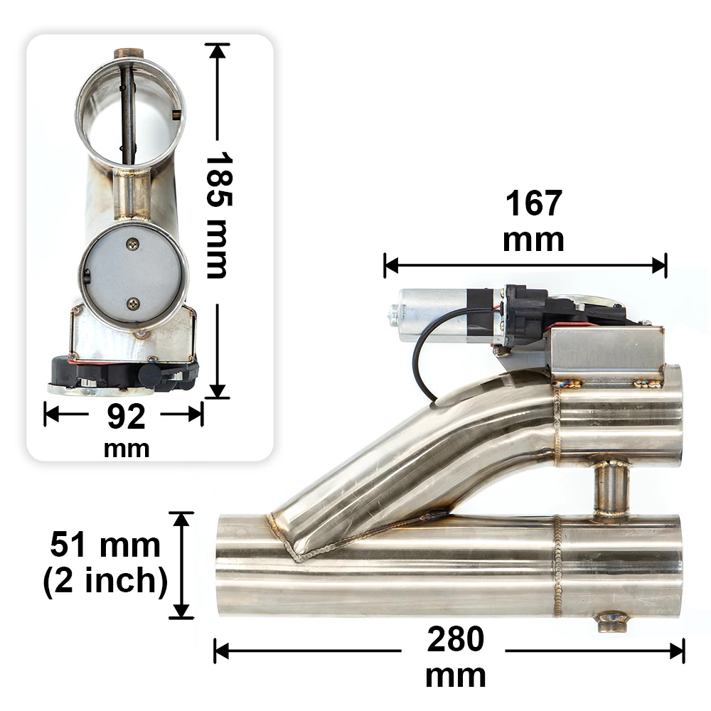 Универсальный Электрический выхлопной клапан 2 дюйма/2 25 5 дюйма/3 дюйма с двойным