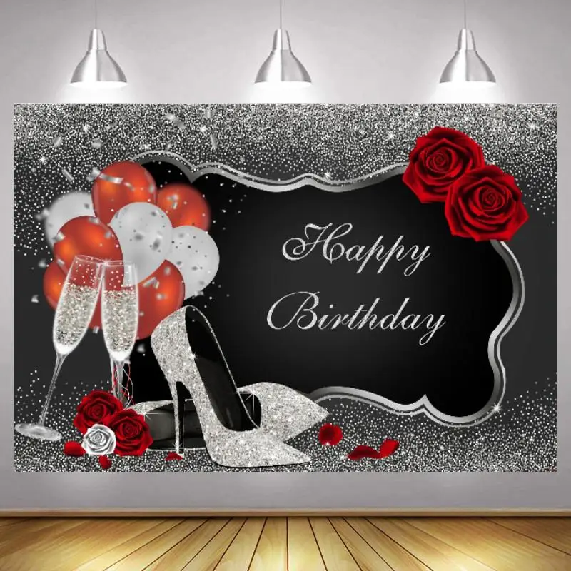 

Серебряный и черный фон для фотосъемки с днем рождения