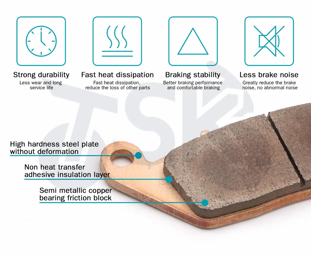 

FA197 Motorcycle DISC BRAKE PADS For HONDA CB125F SUZUKI KAWASAKI Z250 EX250 300 Z400 KYMCO REAR DISC BRAKE PADS