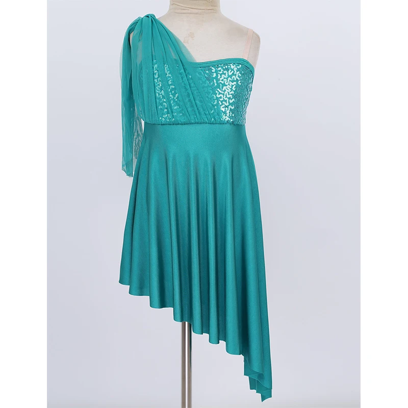 ChicTry/Детское платье для девочек с блестками разрезом сбоку асимметричным подолом