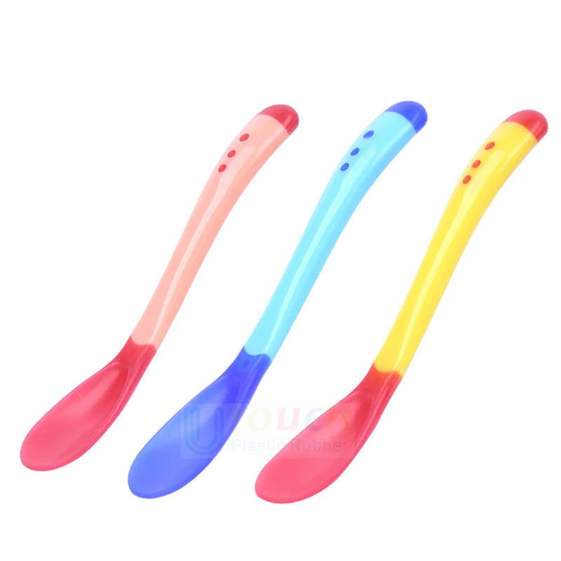 Ложка для кормления детей чувствительная к температурам цветная новорожденных