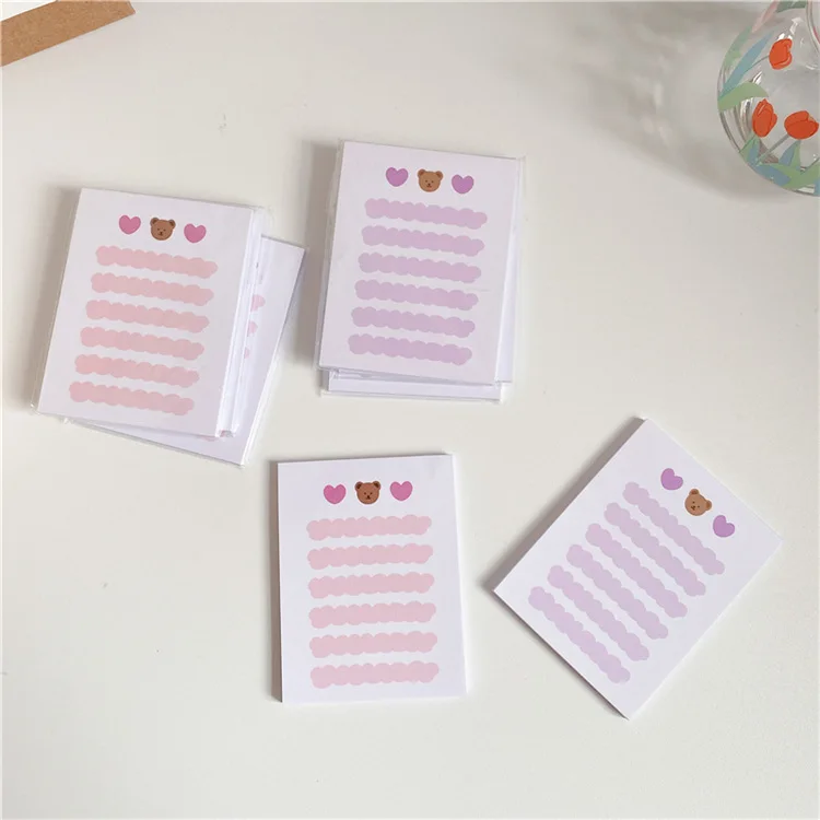 Ins 50 листов милый мультяшный медведь любовь блокнот для записей простой стиль