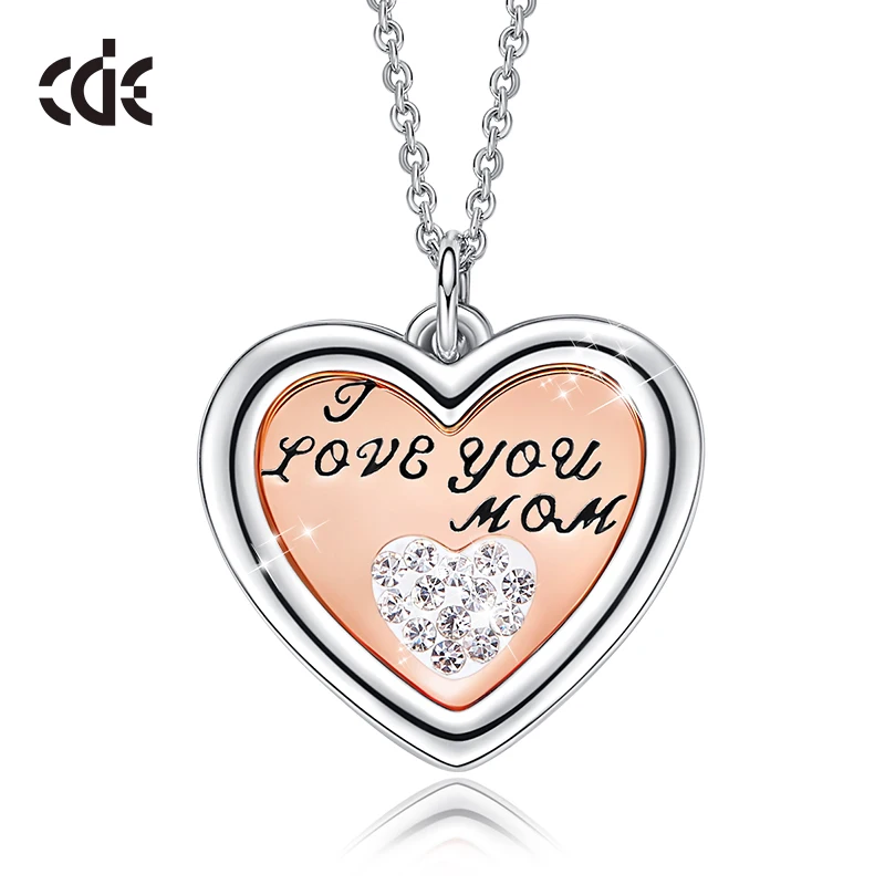 CDE роскошное ожерелье серебряного цвета с кулоном в виде сердца кристаллами