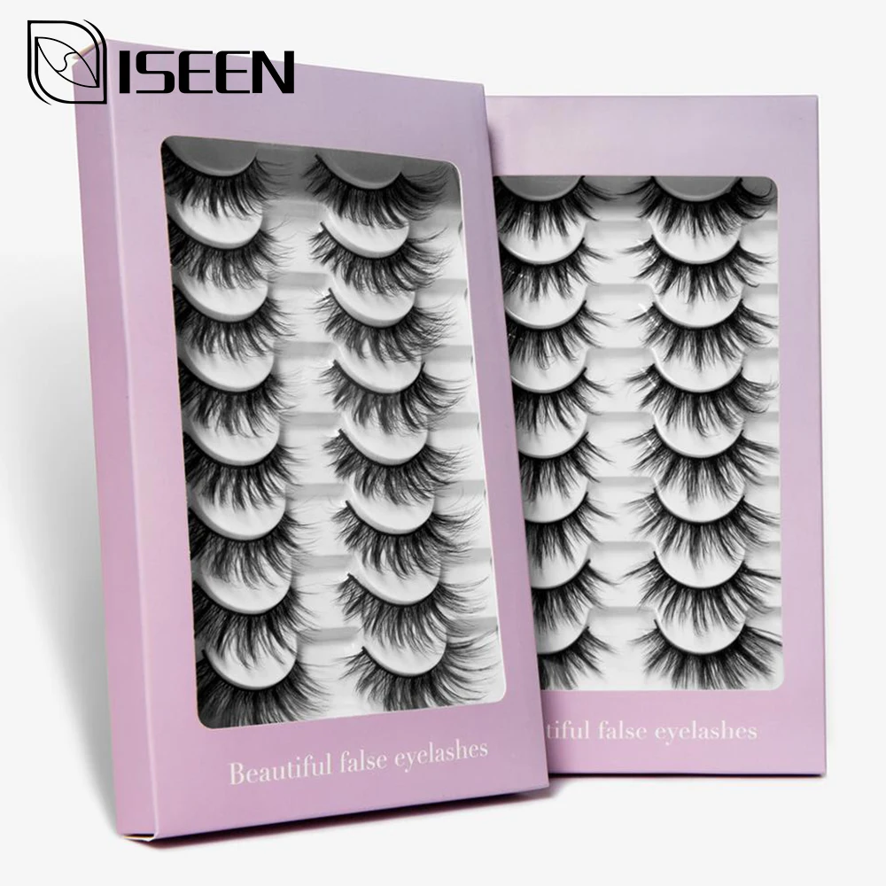 ISEEN 8 пар 3D норковые накладные ресницы натуральные пушистые драматические
