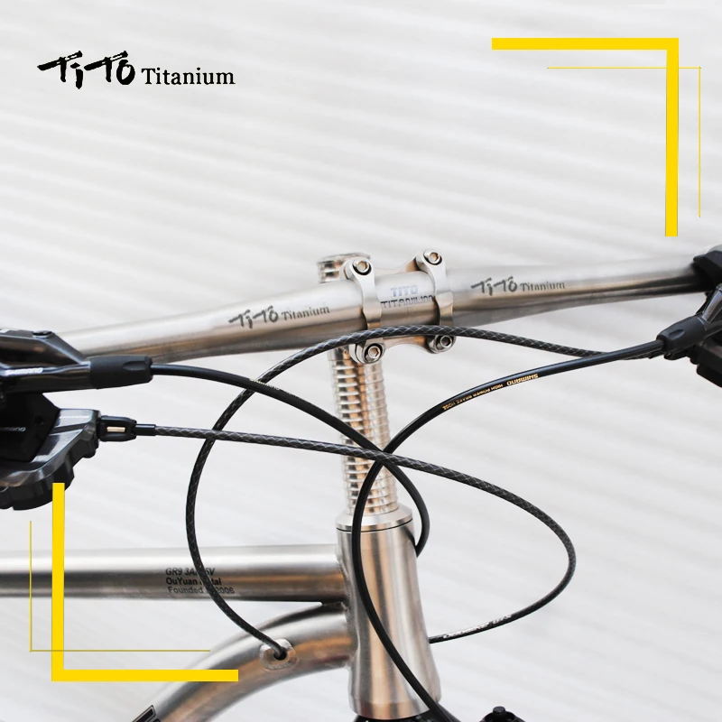 

TiTo Titanium Alloy Bicycle Handlebar MTB Road Mountain Bike Titanium Straight Handlebar GR9 Alloy Handlebar 25.4/31.8mm Parts
