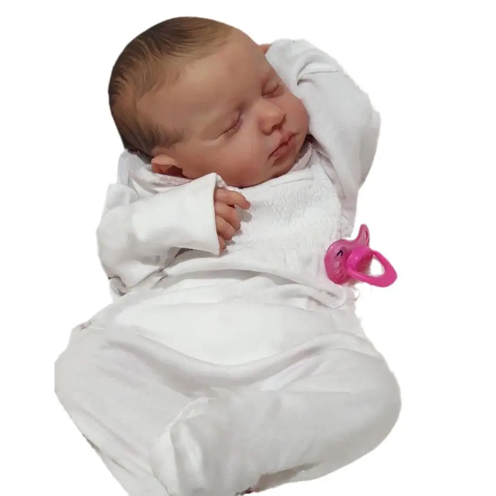 

49cm Rebirth Doll With Genesis Paint High Quality 3D Skin Multi-layer Painting Visible Doll Platinum Silicone Baby
