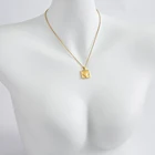 Нержавеющая сталь KAHAKAI оболочки ожерелье раковина квадратный пляжный стиль кулон в виде богемное пляжное платье для девочек, ювелирные изделия