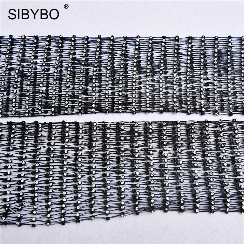 

SIBYBO Fish Net Diamonds Sexy Women Tops Hollow Out Long Sleeve Summer Crop Top Female Black Beachwear Casual T-Shirt Tee