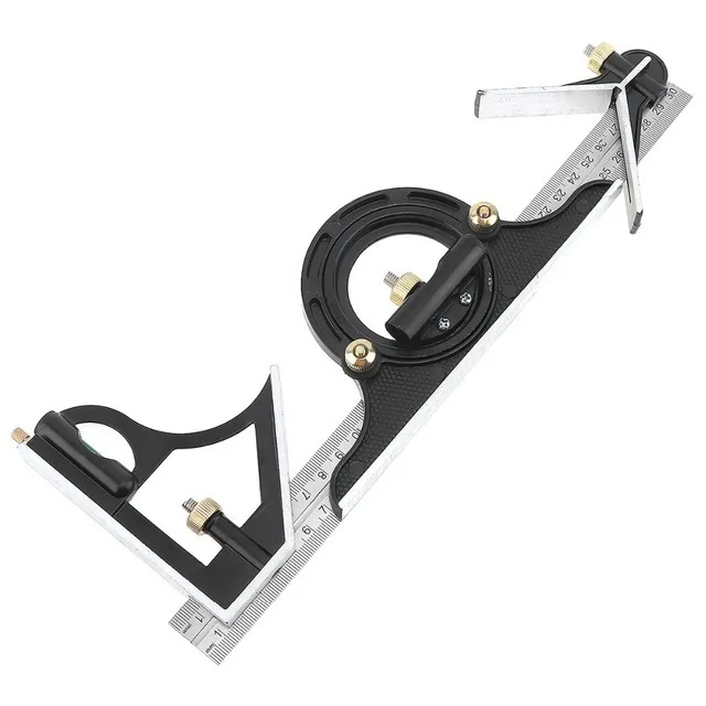 

3PCS 300MMMeasurement Tools Combination Angle Ruler Stainless Steel 180 du Function Woodworking Square with Level Woodworking
