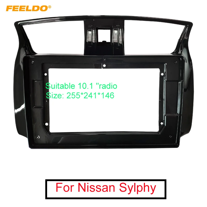 

FEELDO Car Stereo Audio 2Din Fascia Frame Adapter For Nissan Sylphy 10.1" Big Screen DVD Fitting Panel Frame Installation Kit