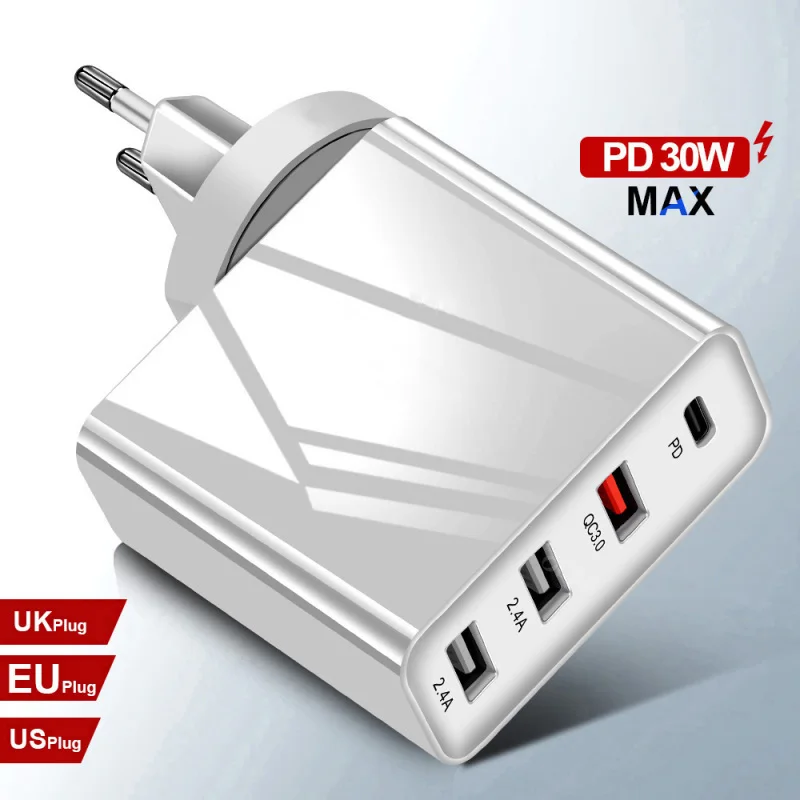 EU/UK Зарядное устройство USB быстрая зарядка QC3.0 для телефона адаптер Macbook Power Bank