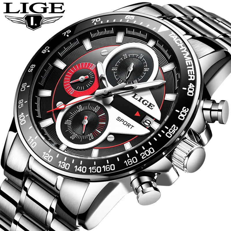 LIGE Men's Sport Quartz Watch Men Top Brand Luxury Designer Military Chronograph Clock male Fashion Relogio Masculino Date | Наручные