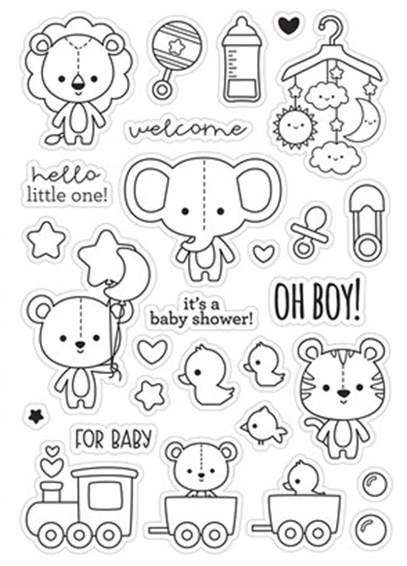 

JC Rubber Stamps and Metal Cutting Dies Mouse Animals Train for Scrapbooking Craft Stencil Card Make Album Sheet Model Template