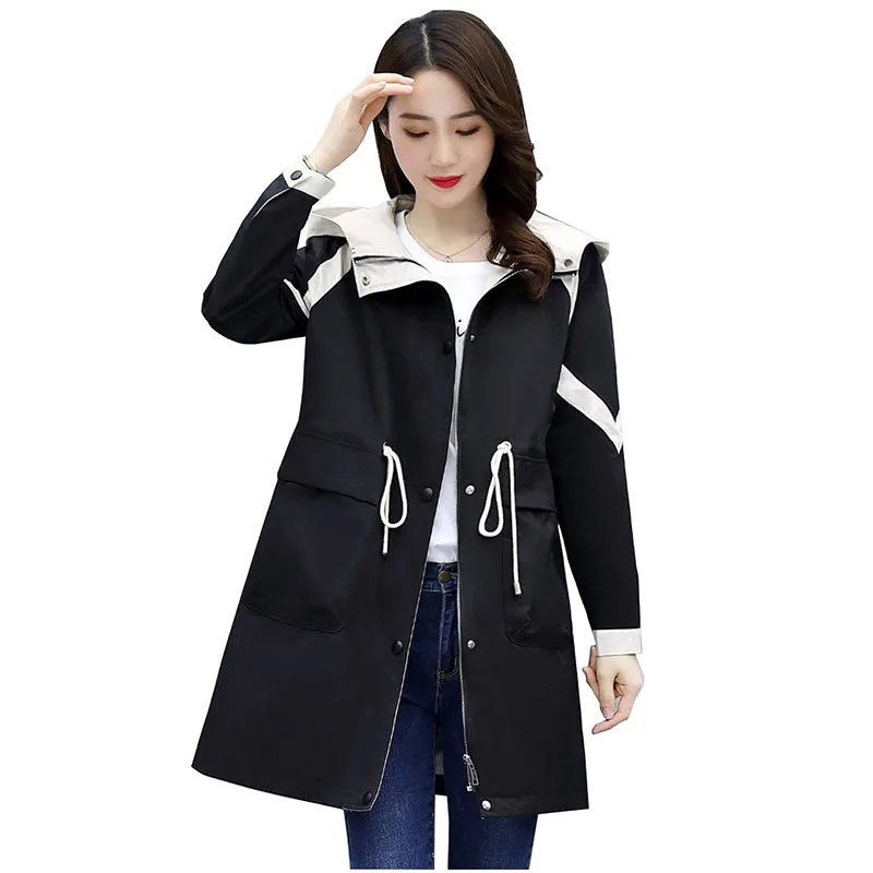 Тренчкот женский классический длинный Повседневная тонкая ветровка пальто с