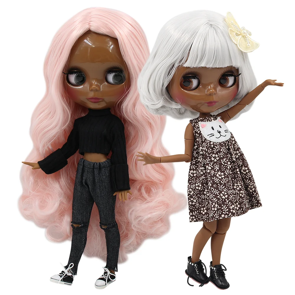 Ледяной DBS Blyth кукла игрушка blyth шарнир тело супер черная кожа bjd 30 см для DIY на