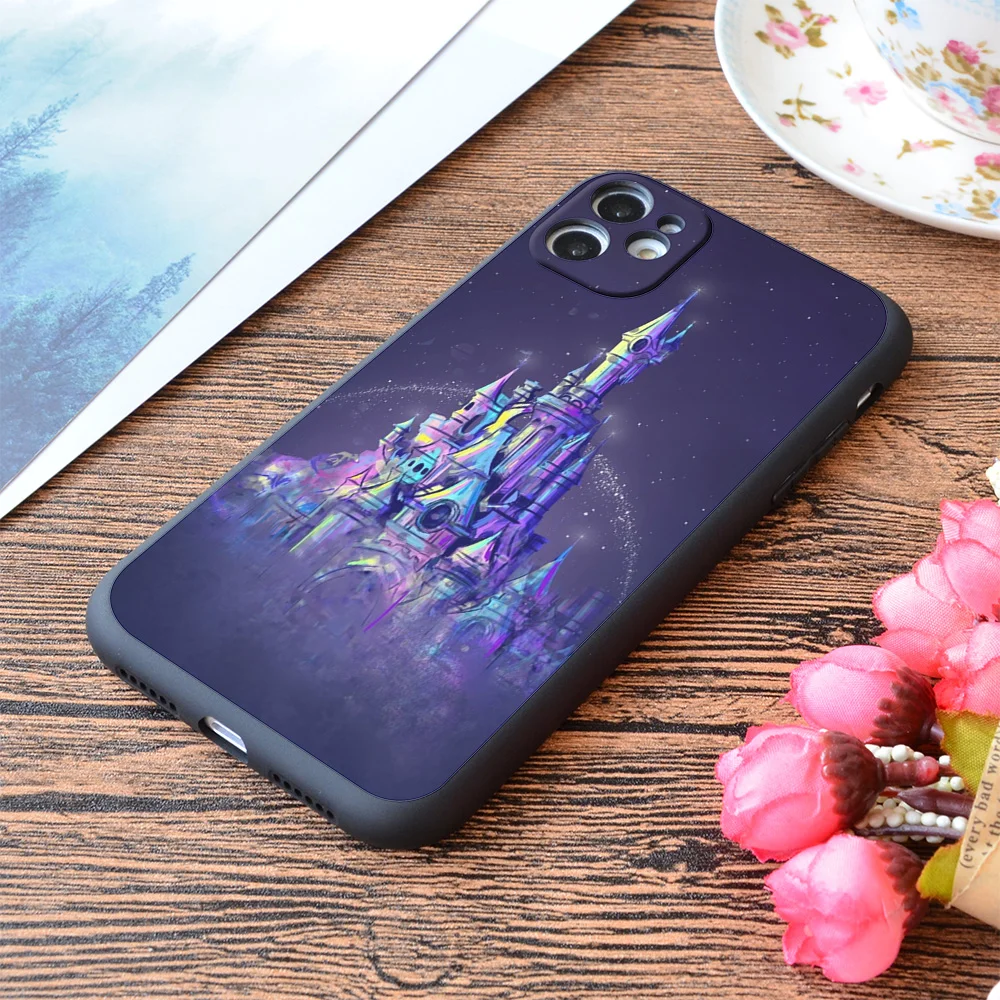 Мягкий матовый чехол для iPhone с принтом Волшебная принцесса сказочный замок