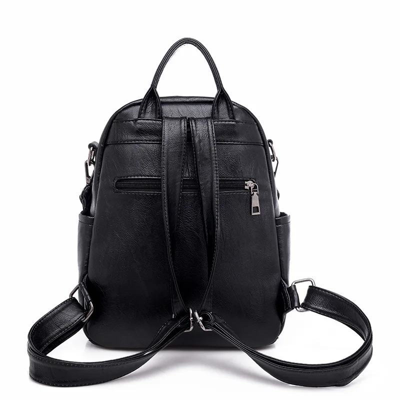 

2021 Pu Leather Women Backpacks High Capacity Travel Backpack School Bags For Teenage Girls Multifunctional Female Shoulder Bag