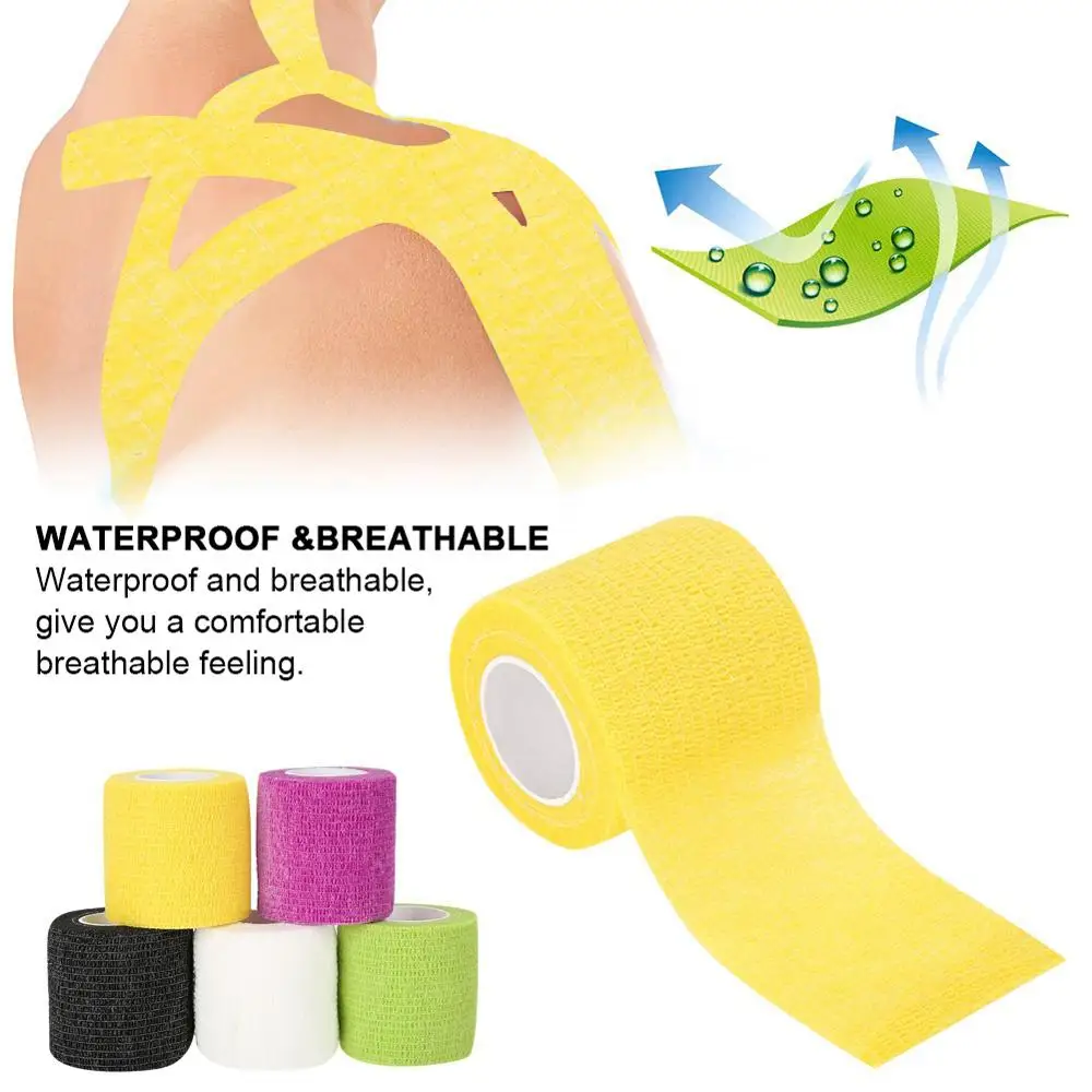 

5cm*4.5m Sport Stretch Tape Cohesive Bandage Pro Wrap Elastic Self-Adhesive Strain Injury Shoulder Braces Support Muscle Fitness