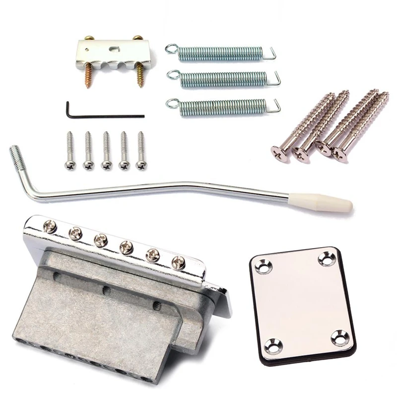 Electric Guitar Tremolo Bridge with Neck Plate for Fender Strat St Replacement | Спорт и развлечения