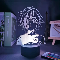 acrylic night light room decor manga the seven deadly sins gadget for home lamp table led lamp kids bedroom