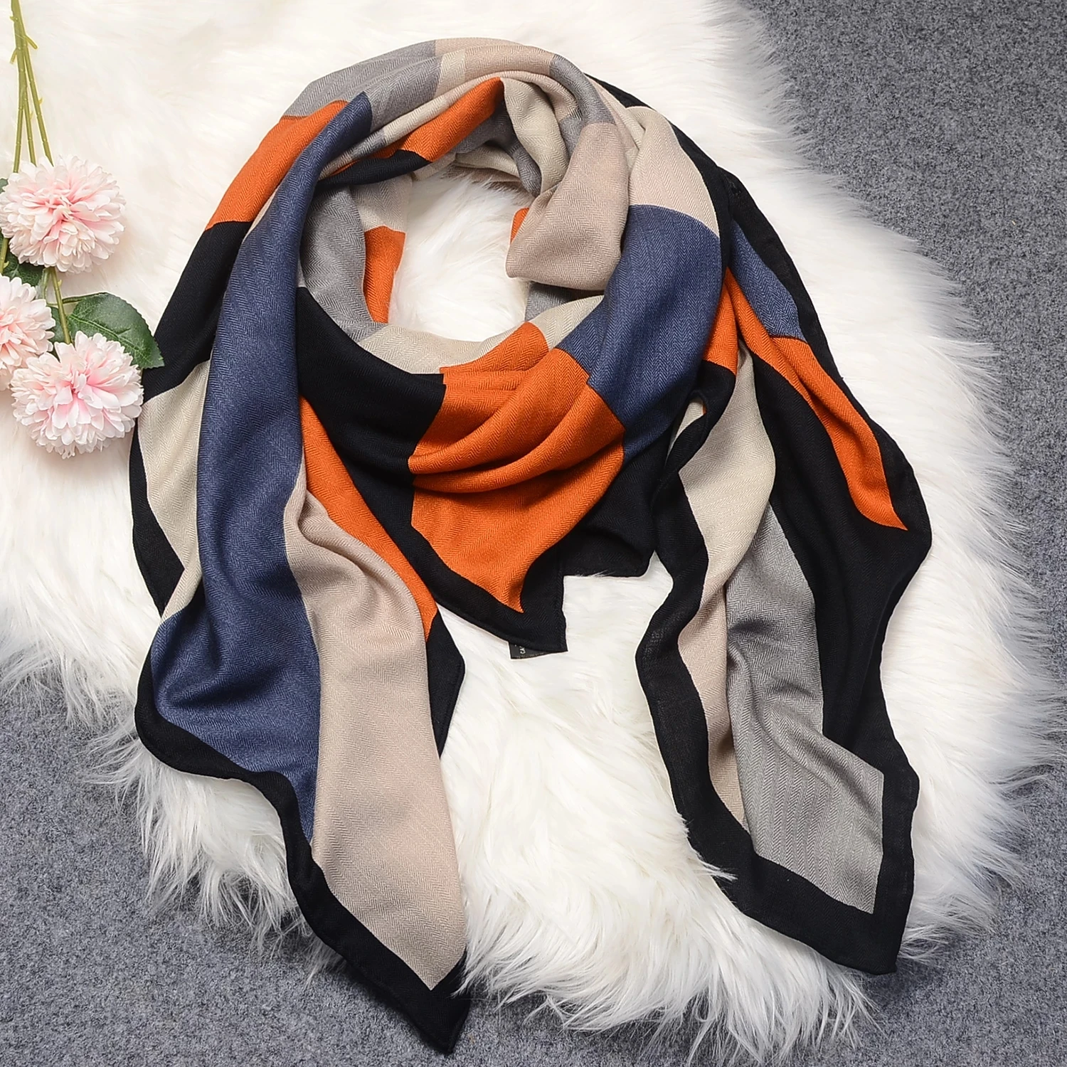 

Роскошный шелковый шарф из натурального кашемира 140*140, Женский Теплый Шелковый кашемировый шарф ручной работы на осень и зиму, дизайнерская...