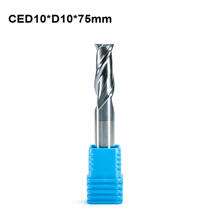 

1pc HRC55 10mm x75mm 2 Flute Milling Cutter Metal Aluminum Wood Copper Cutter Milling Tool Alloy Carbide Tungsten Steel End Mill