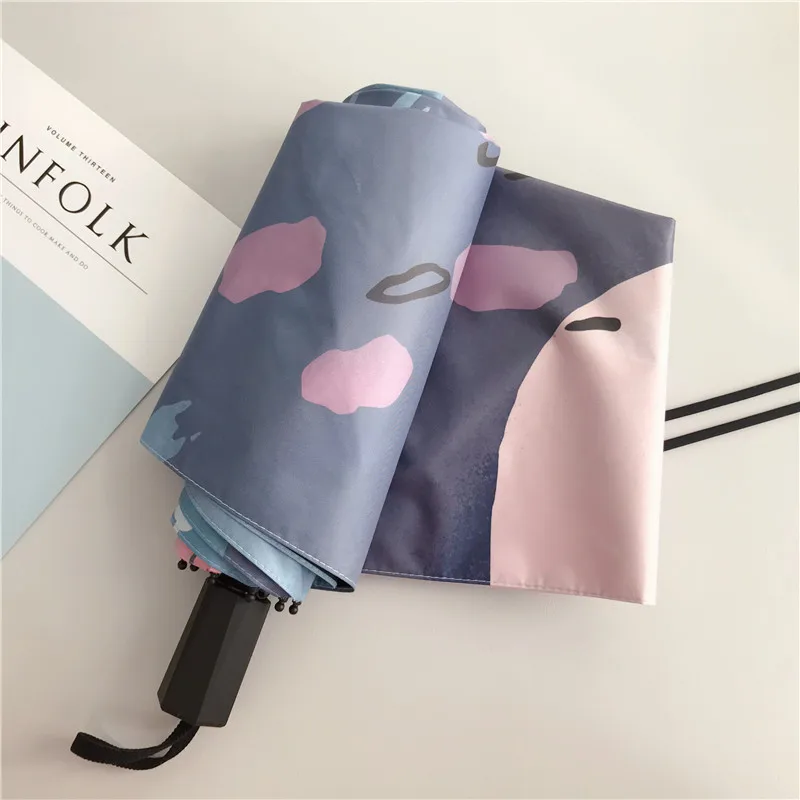 Корейский маленький Зонт от дождя двойного назначения автоматический