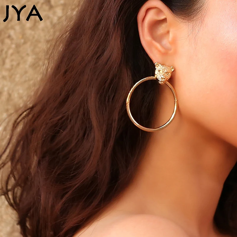 Cpop личные преувеличенные золотые серьги женские ретро модные леопардовые