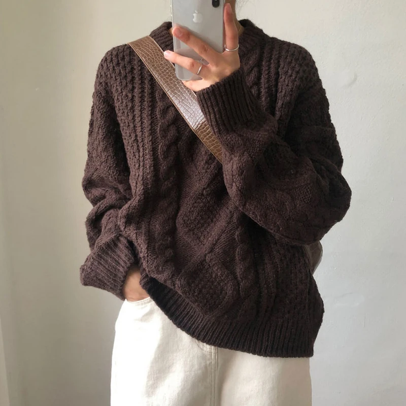 BGTEEVER Casual Warm O-neck Twist Sweater Women Full Sleeve Knitted Jumpers Female Pullovers Winter Knit Tops pull femme 2019 | Женская