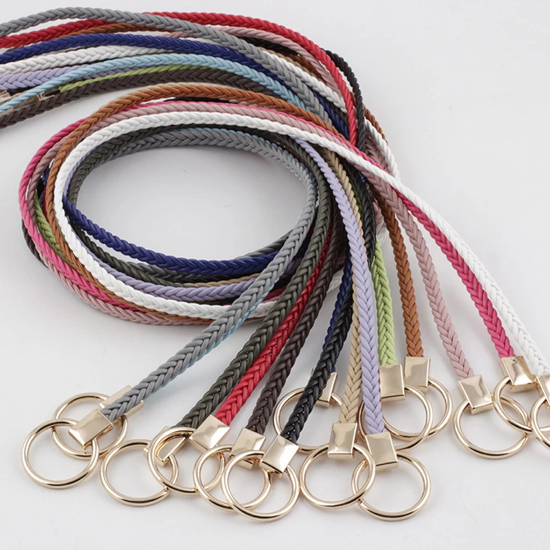 Cinturón trenzado de cuerda de cáñamo para mujer, cinturón de Color caramelo para vestido de verano, 1 unidad