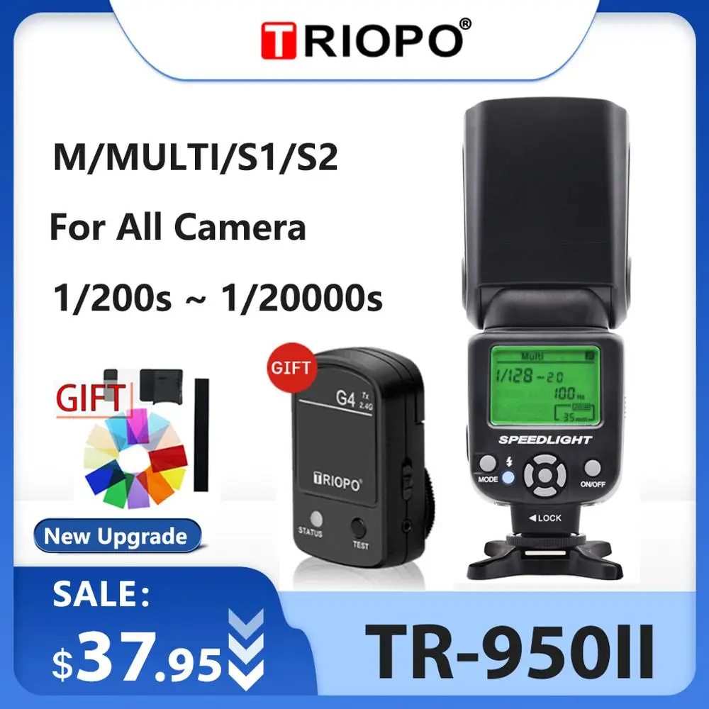 Triopo TR-950II вспышка светильник Speedlite 2,4G Беспроводная передача универсальный для Nikon Canon 650D 550D 450D 1100D 60D 7D 5D камера