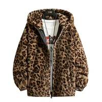 fashion new warm love winter jacket men coat woman hooded faux fur leopard casual slim parka mens winter coat