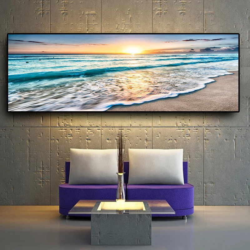 Одноступенчатые принты на холсте с морским пейзажем на холсте, домашний декор, картины на холсте для гостиной, современный спрей, без рамы