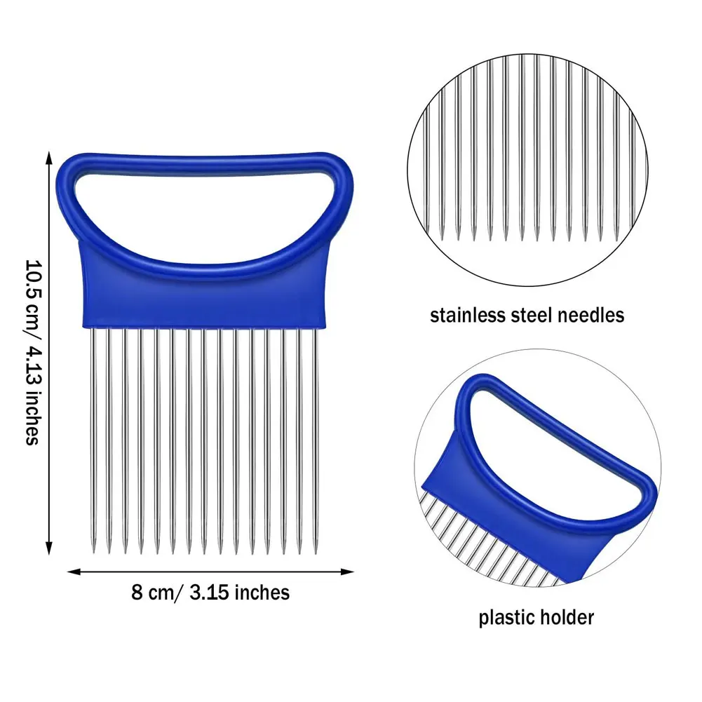 

Stainless Steel Onion Needle Onion Fork Vegetables Fruit Slicer Tomato Cutter Cutting Safe Aid Holder Kitchen Accessories Tools