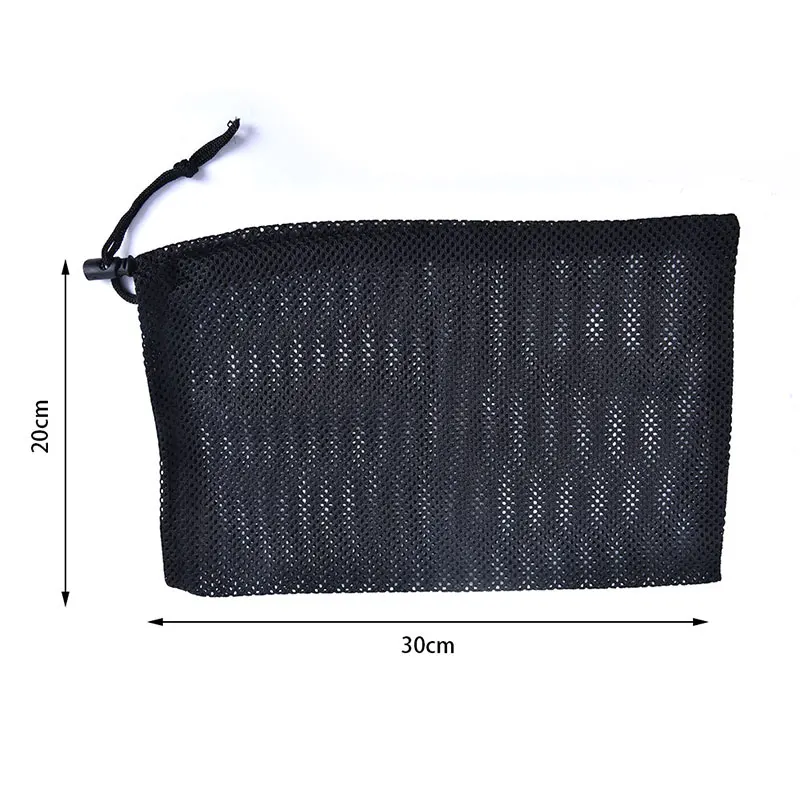 Black Mesh Stuff Sack Durable Nylon Drawstring Laundry Bag for Rinsing Beach Toys Swimming Camping Travel Outdoor Tool | Багаж и сумки