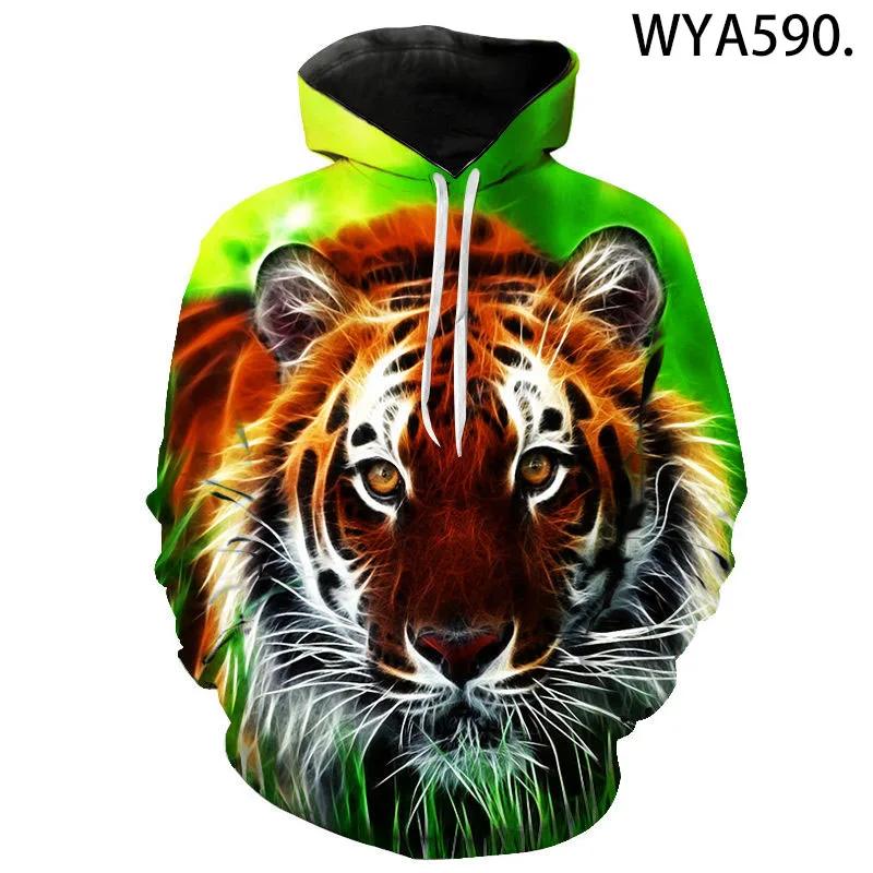 

Men Women Hoodie 3D Tiger Print Sweater Casual Pullover Oversized Tops Novelty
