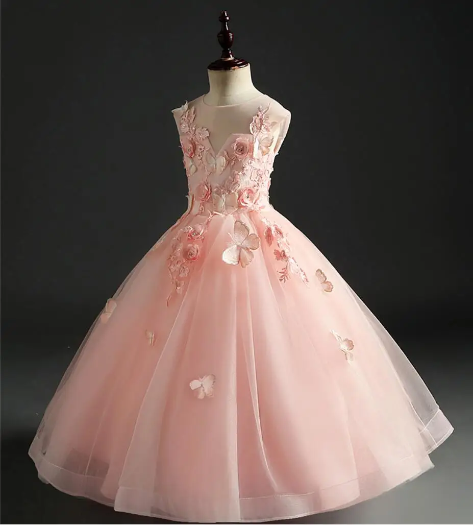 Длинное Тюлевое детское платье платья для новорожденных на крестины первый день