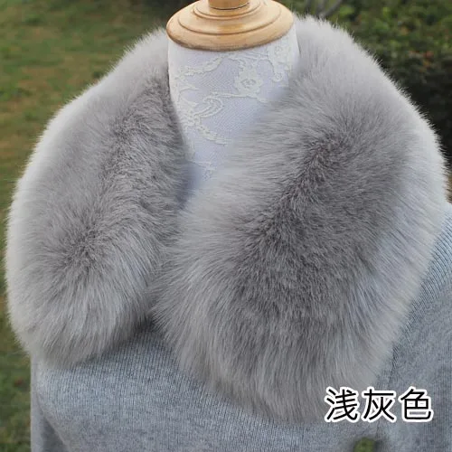 36 Qearlstar Women Scarf New Faux Fur Collar 55cm Women Children Jackets Coat Hood Fur Decor Shawl Soft Warm Luxury Scarves ZKG15 - Цвет: 36
