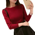 Осень-весна 2021, кашемировый свитер, женский модный сексуальный свитер с большим круглым вырезом и пуловер, теплый вязаный свитер с длинным рукавом Oh100