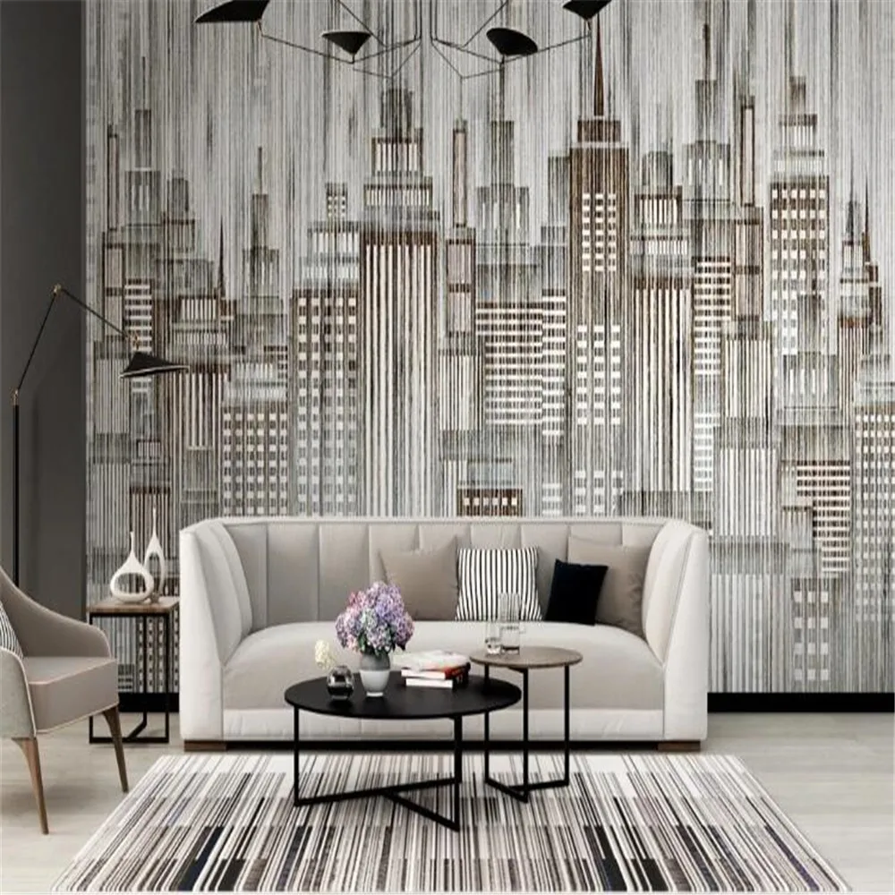 Настенный ретро фон с вертикальной полосой и изображением города милофи в