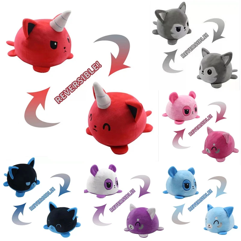 

Double sided cat Gato Kids Plushie Plush Animals unicorn Double-Sided Flip Doll Cute Toys Peluches For Pulpos Fast Shipping